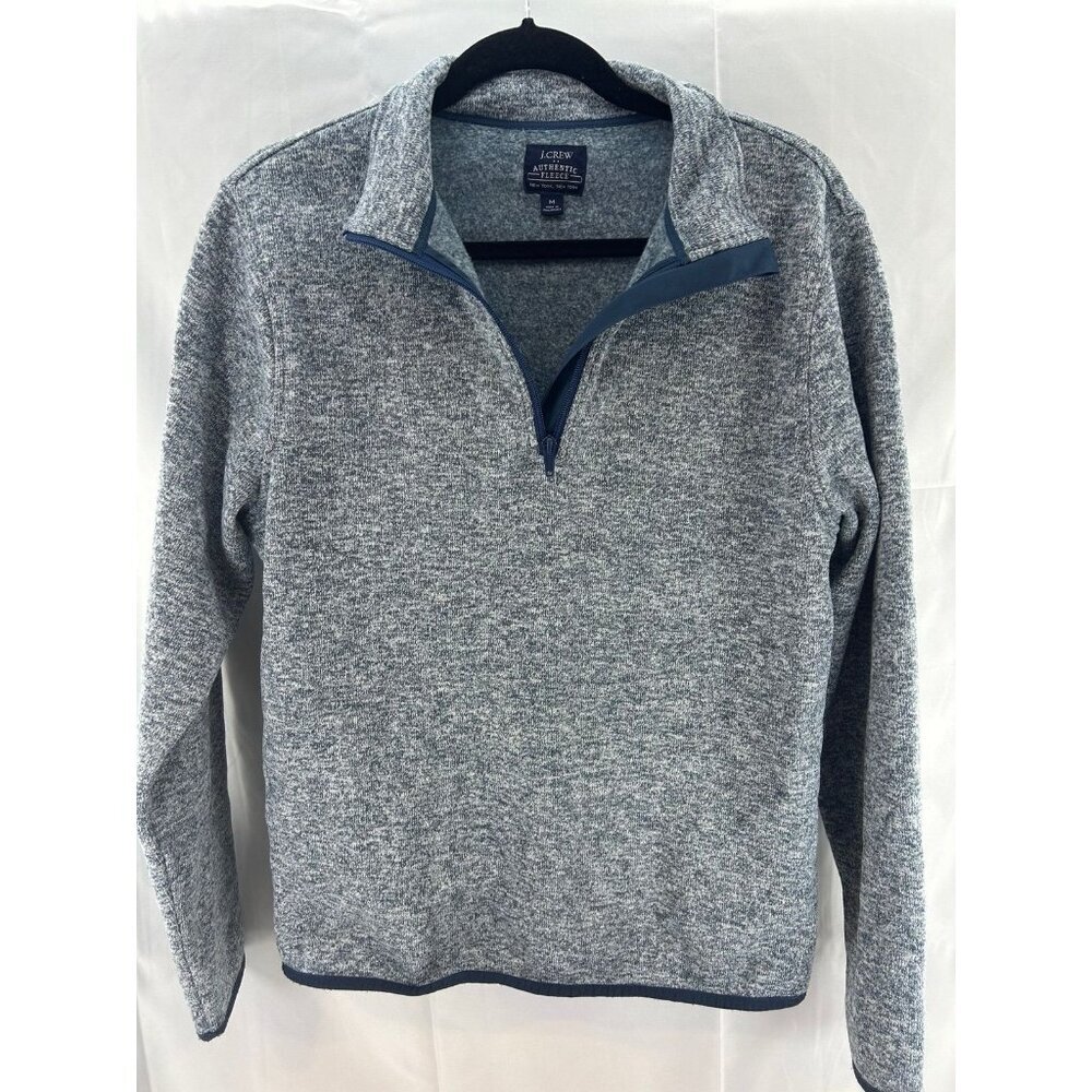 JCrew Authentic Fleece Quarterzip Fleece Outdoor Heather Blue/Gray Mens Sz M